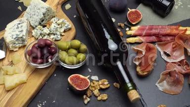 意大利传统食品和葡萄酒视频